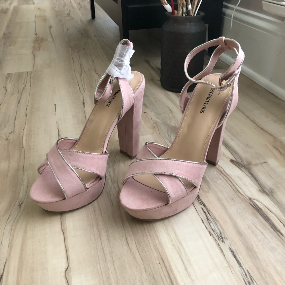 JustFab blush pink platform heels.NEW